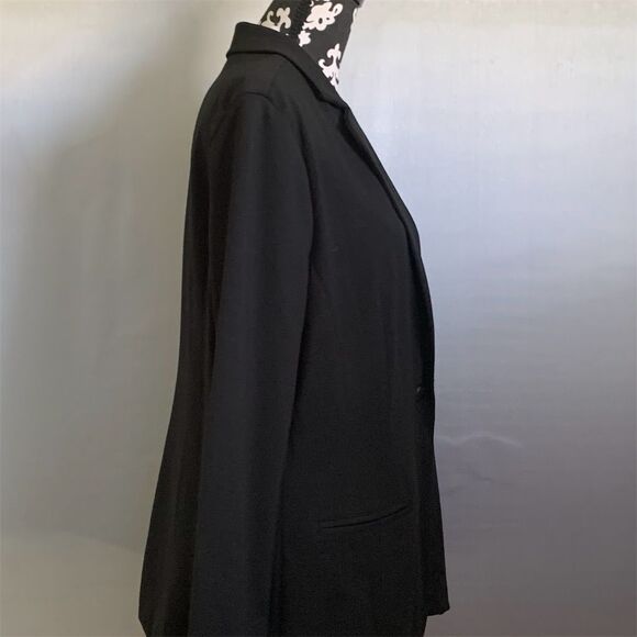 Mossimo Women's Black Open Front Blazer Jacket Size M Notched Collar Tailored - Picture 4 of 15